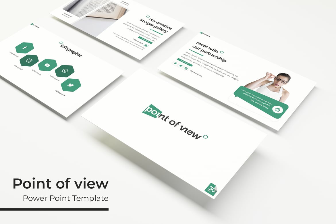 Template Presentasi PowerPoint - Sudut Pandang yang Menarik