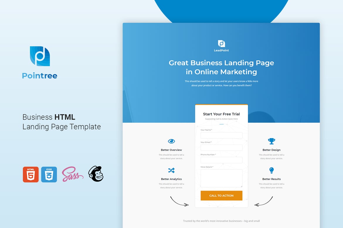 Pointree - Template Website HTML Landing Page Bisnis yang Fleksibel