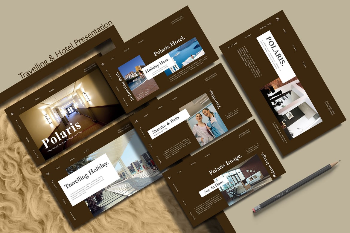 Template Presentasi PowerPoint Polaris Hotel - Desain Minimalis dan Kreatif
