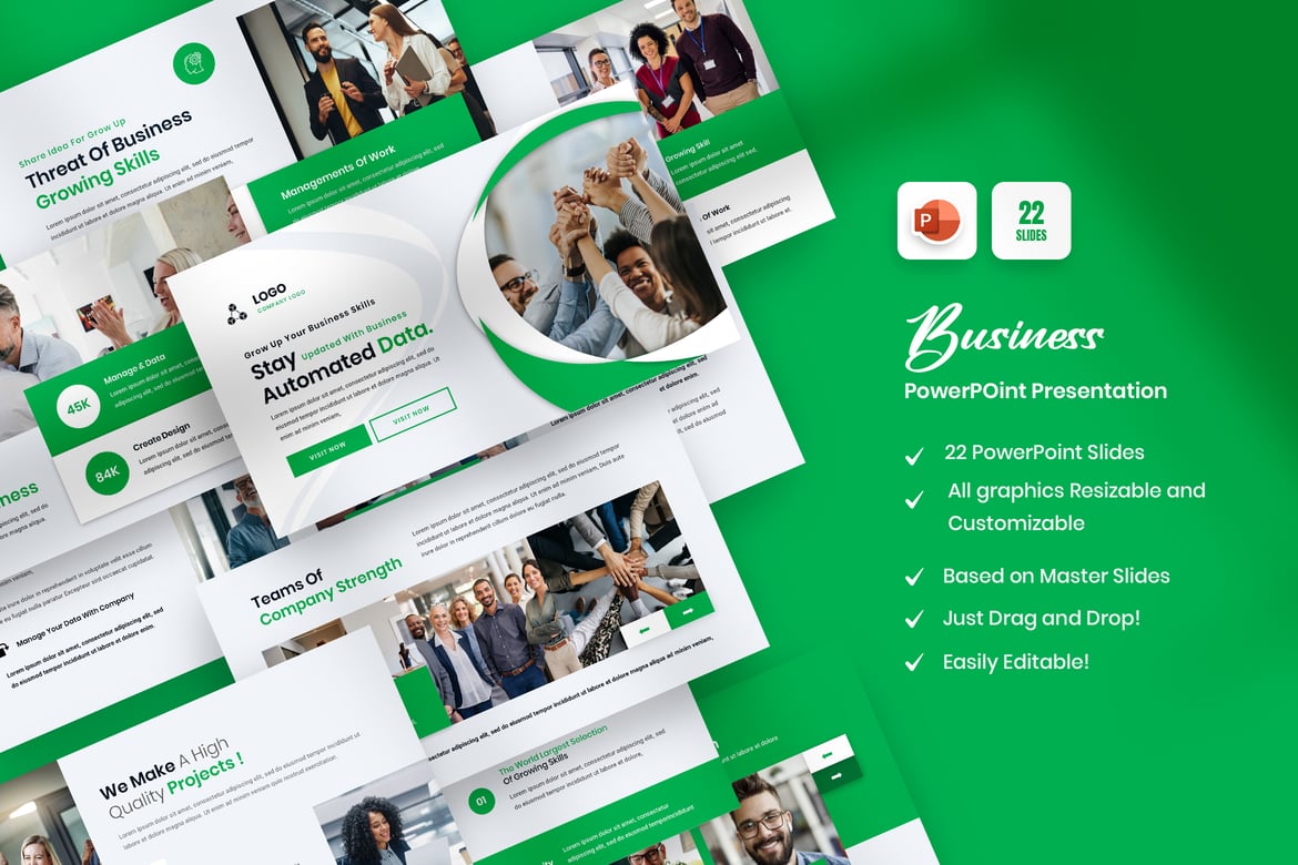 Template Presentasi PowerPoint Poley untuk Bisnis yang Profesional