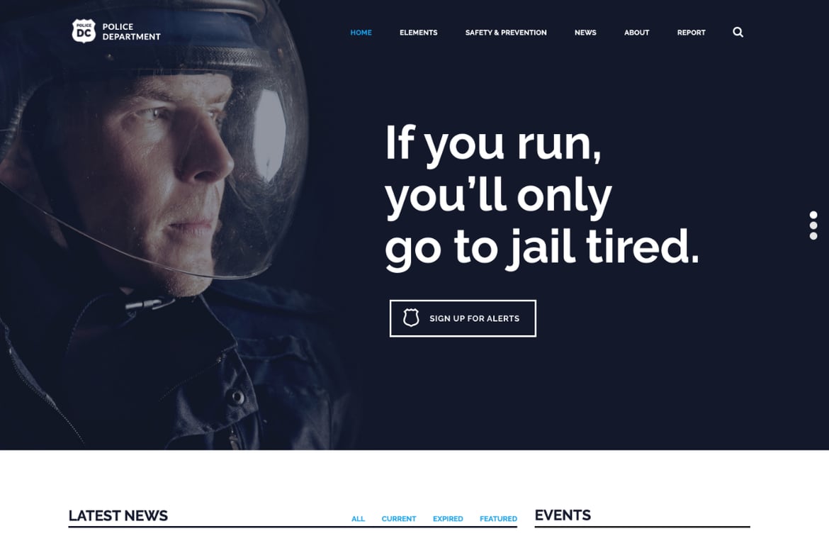 Tema WordPress Profesional untuk Departemen Polisi, Pemadam Kebakaran, dan Keamanan