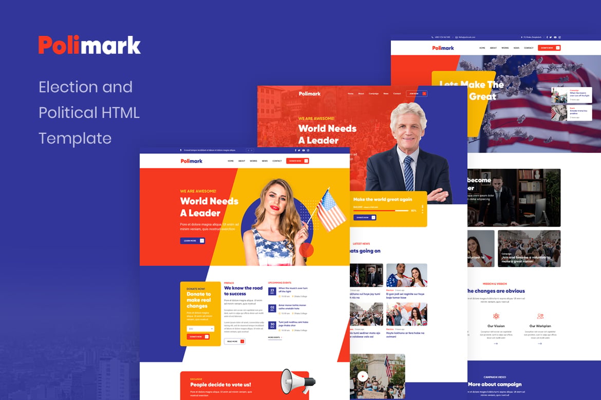 Polimark - Template Website Pemilu dan Politik Modern