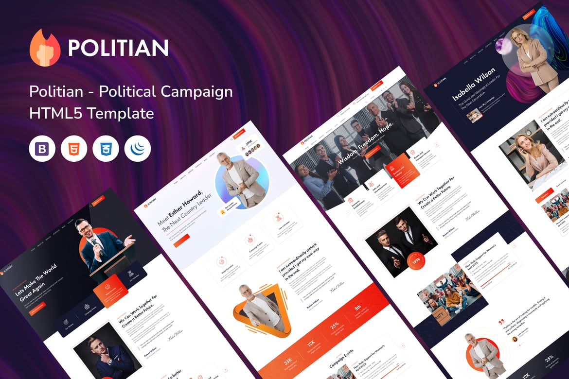 Politian - Template Website Kampanye Politik Terbaik