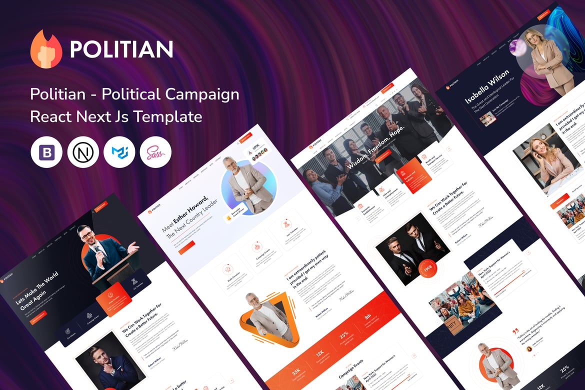 Politian - Template Website Kampanye Politik Terbaik dengan Next Js