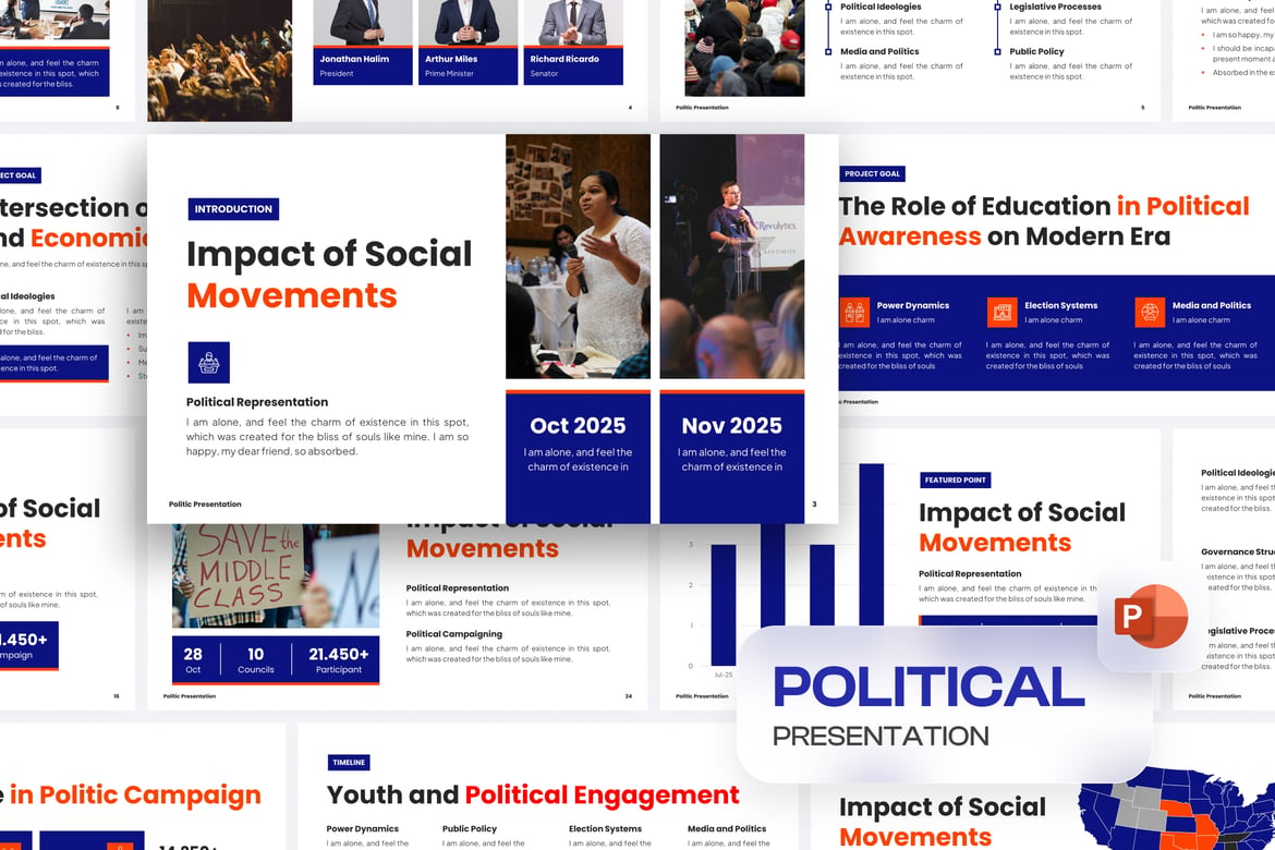 Template Presentasi PowerPoint Profesional untuk Kegiatan Politik