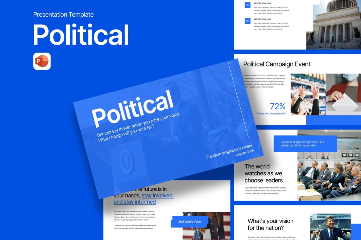 Template PowerPoint Politik yang Mengesankan