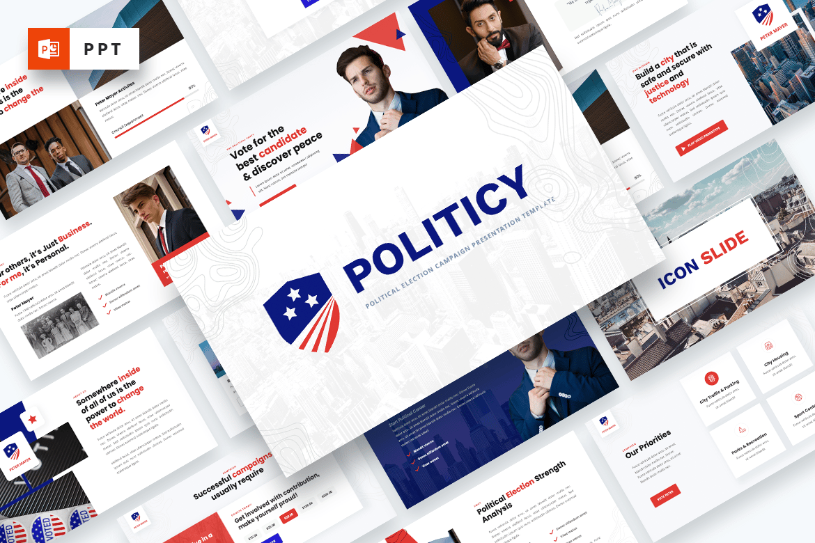Template Presentasi Politik - Politicy untuk Kampanye Pemilihan
