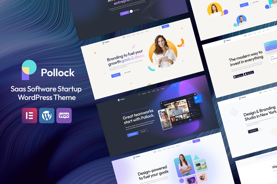 Pollock - Tema WordPress Startup SaaS yang Kreatif dan Multifungsi