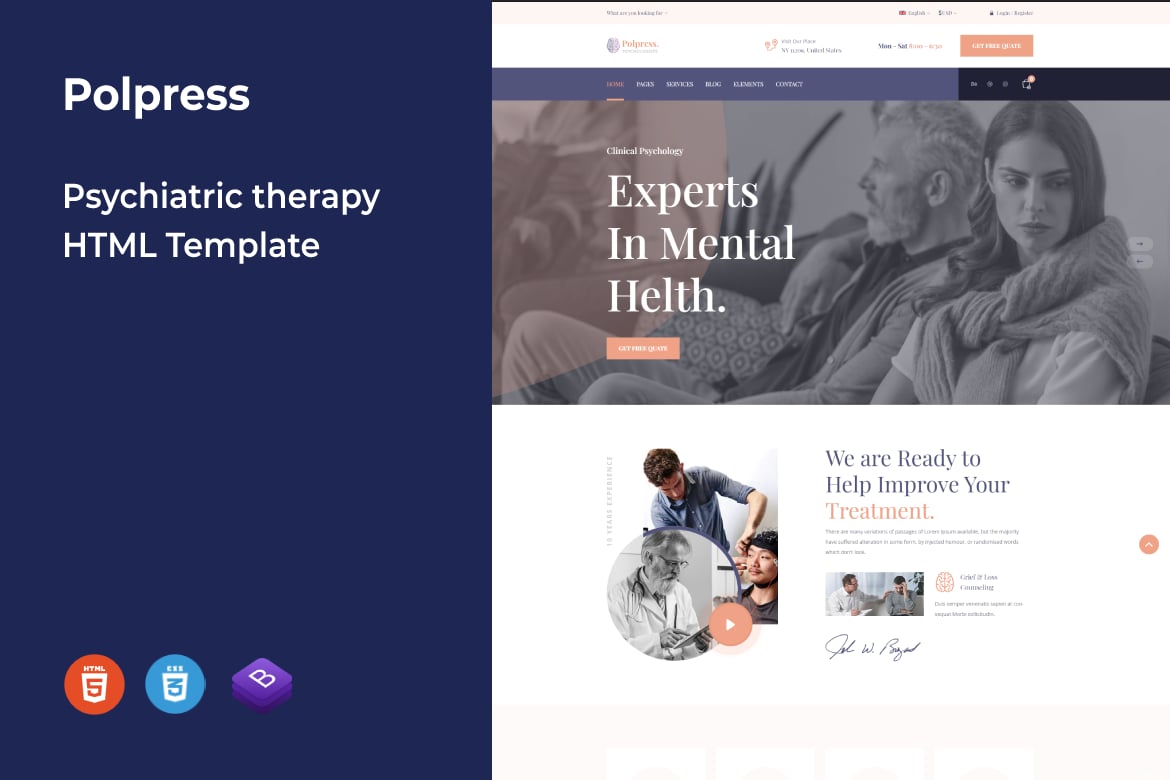 Polpress – Template Website Terapi Psikiatri yang Modern dan Responsif