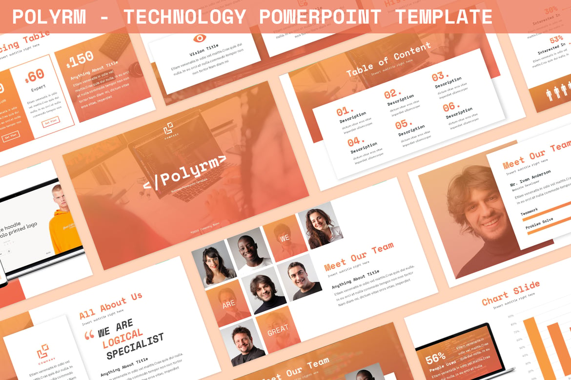 Template Powerpoint Polyrm - Solusi Presentasi Teknologi Modern