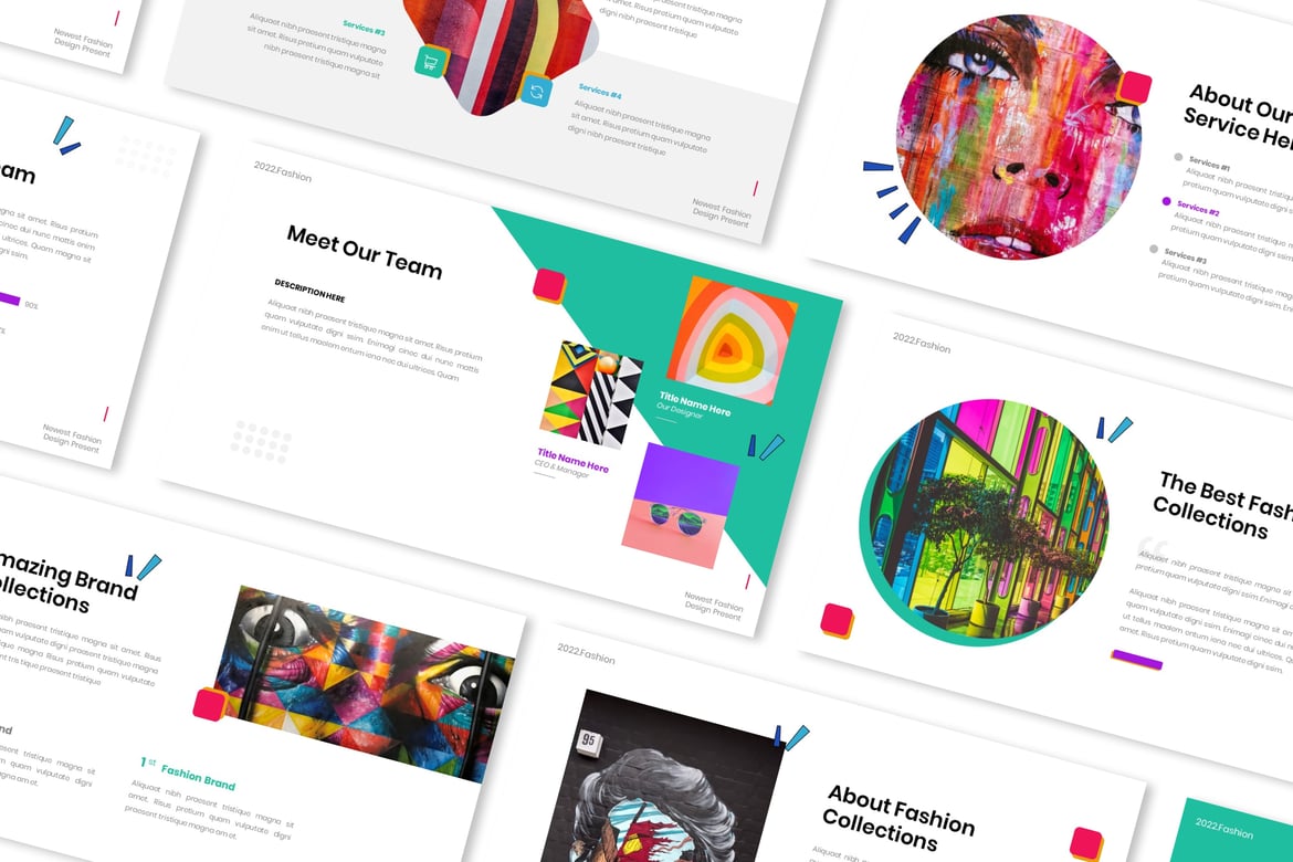 Template Presentasi Powerpoint Fashion Pop Art yang Menarik