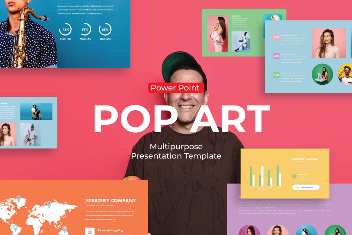 Template PowerPoint Pop Art yang Menarik dan Profesional