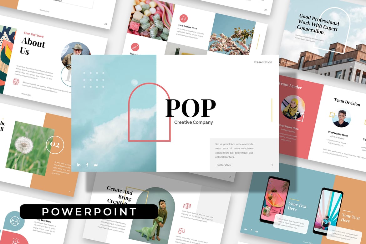 POP - Template Presentasi Powerpoint Bisnis Kreatif dan Bersih