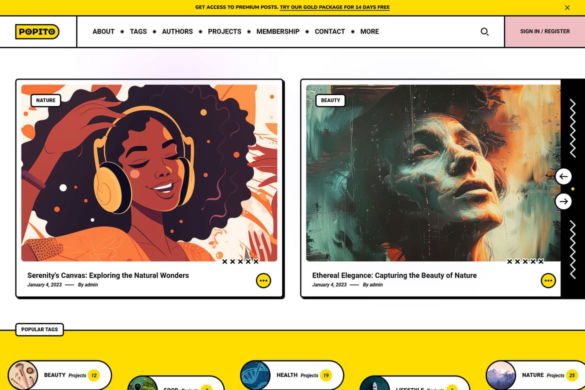 Popito - Template Web Portofolio Pribadi yang Modern dan Elegan