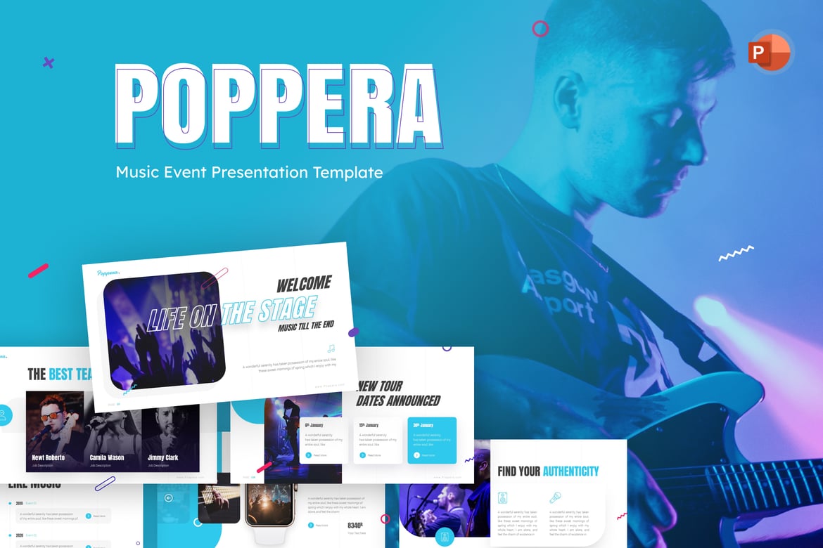Template Presentasi Musik Poppera yang Menarik dan Profesional