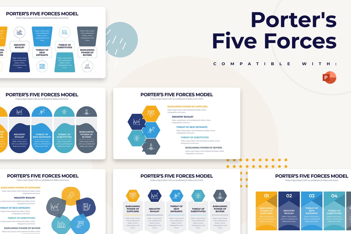 Template Presentasi Porters Five Forces yang Menarik dan Modern