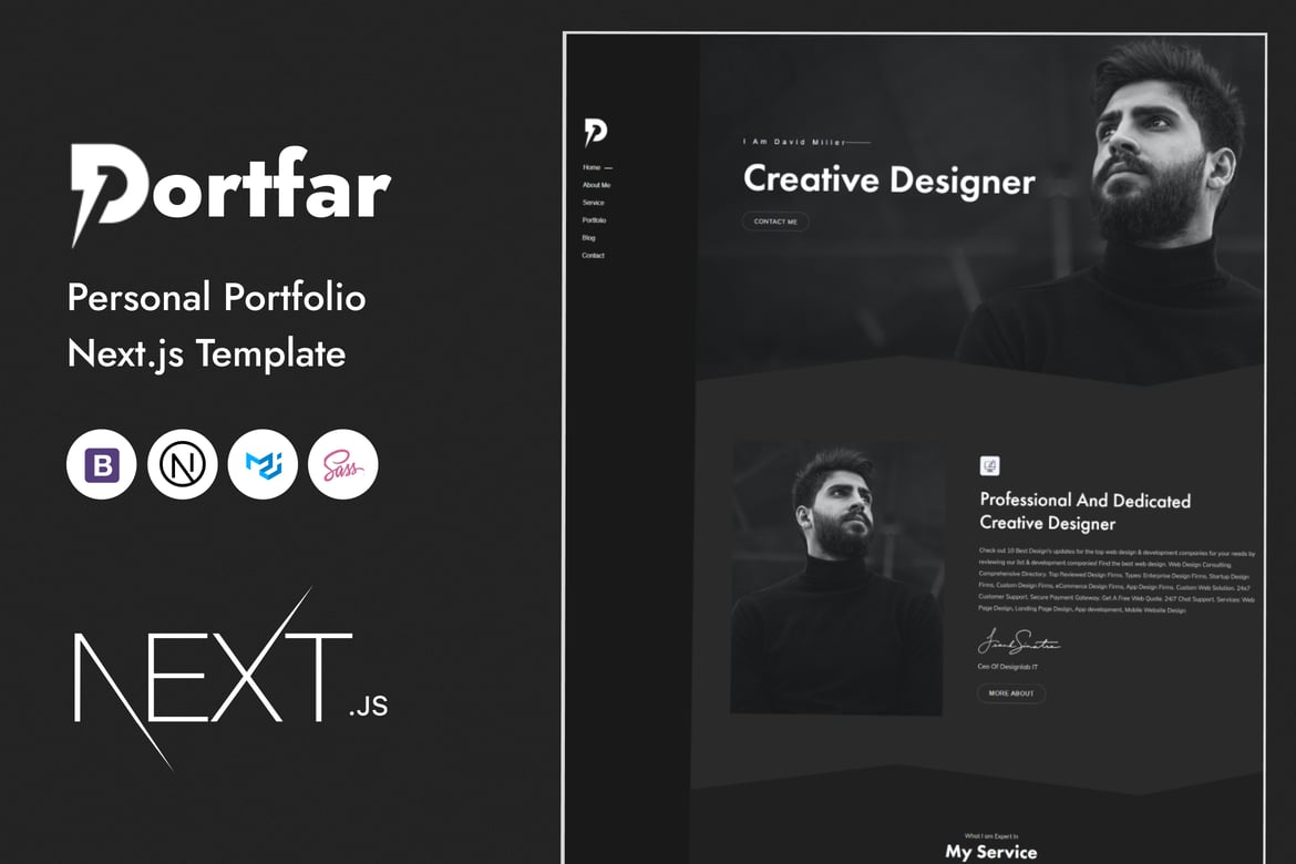 Portfar - Template Website Portofolio Pribadi Next.js yang Menarik