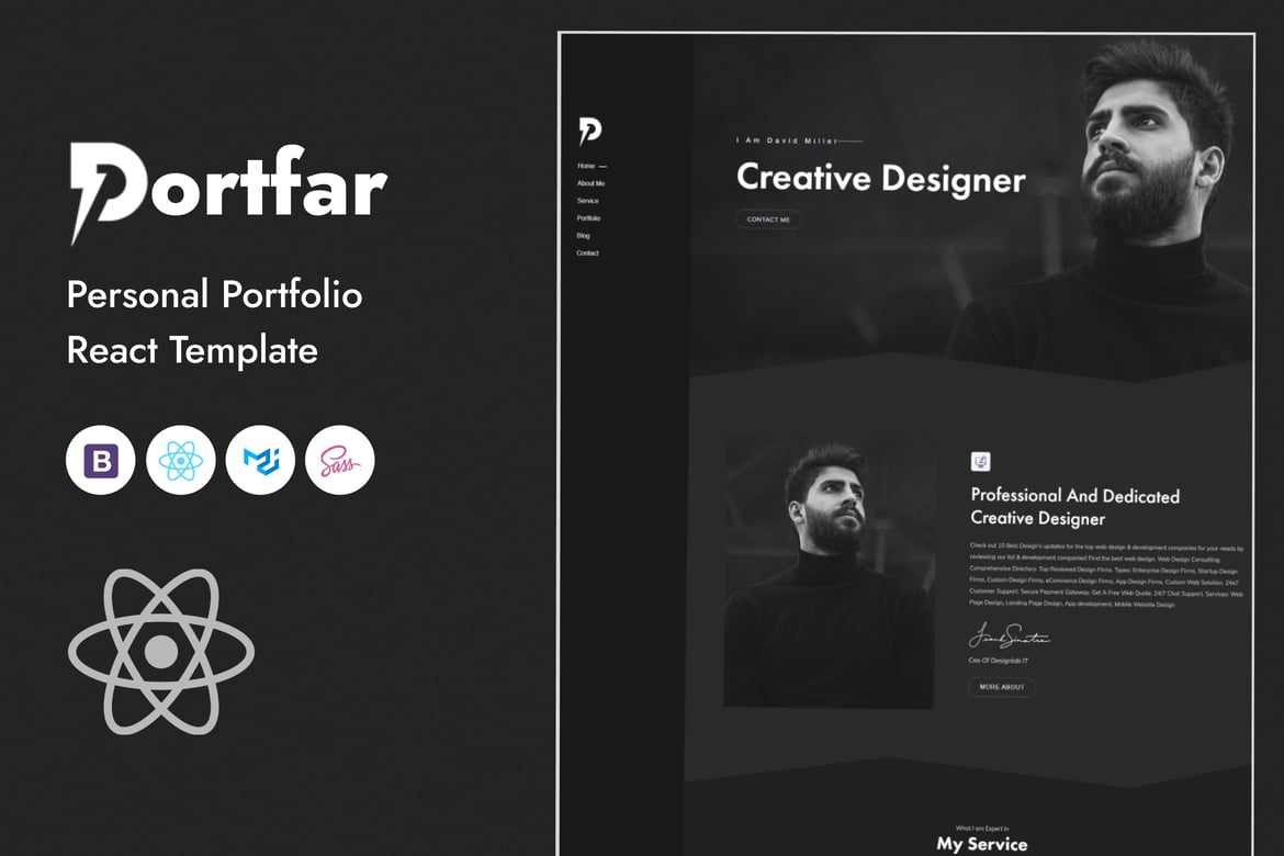 Portfar - Template Website Portofolio Pribadi Berbasis React yang Modern