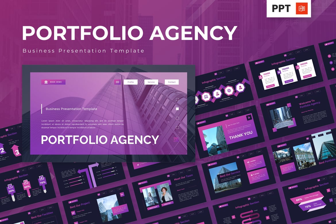 Template Presentasi Bisnis Portfolio Agency yang Menarik