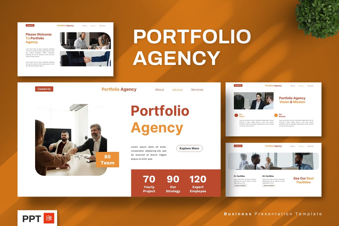 Template Presentasi Powerpoint untuk Portofolio Bisnis yang Menarik