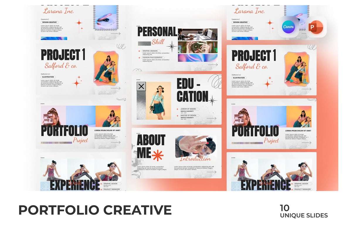 Template Presentasi PowerPoint Kreatif untuk Portofolio