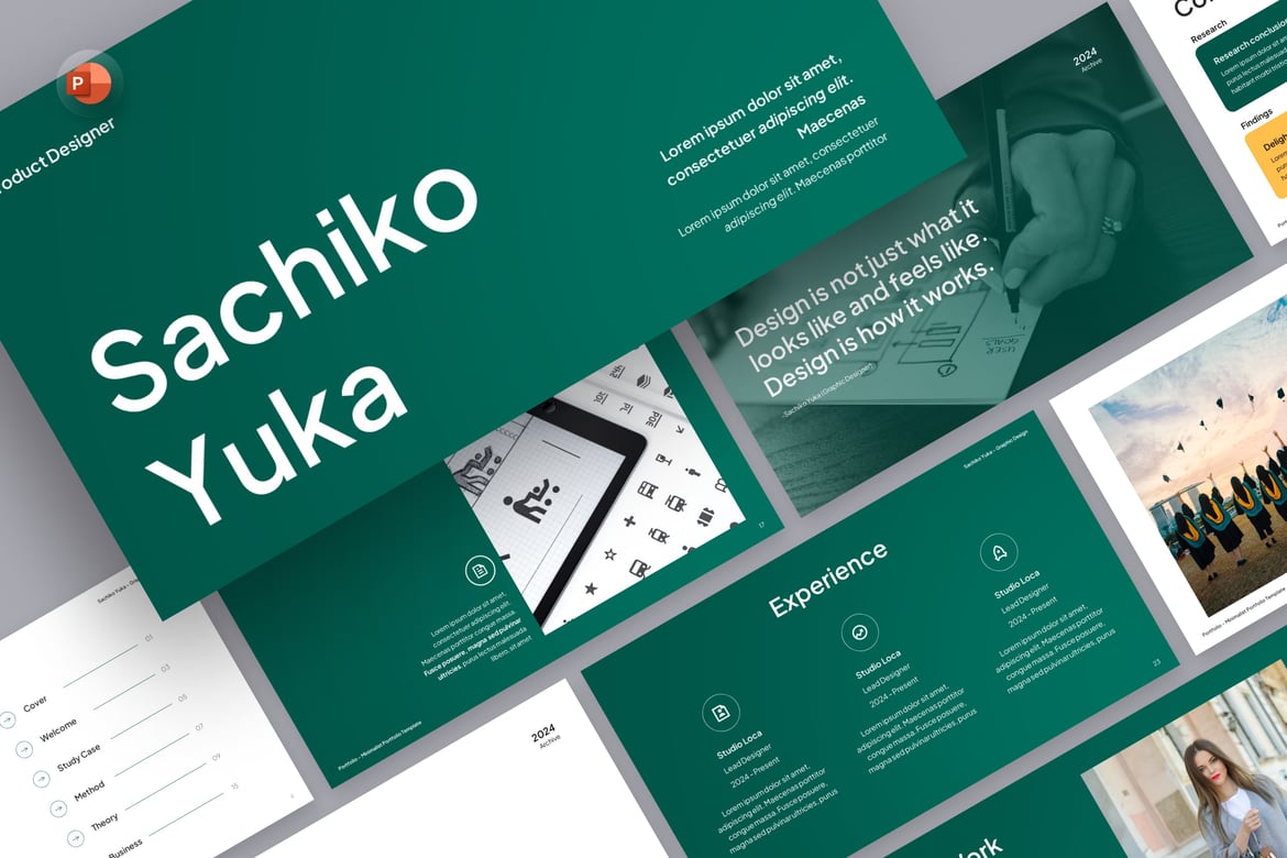 Template PowerPoint Desain Portofolio yang Menarik