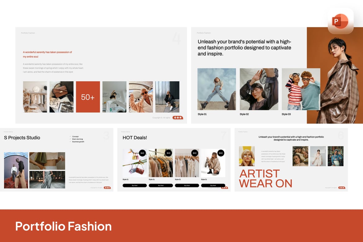 Template Presentasi Fashion Portfolio yang Elegan