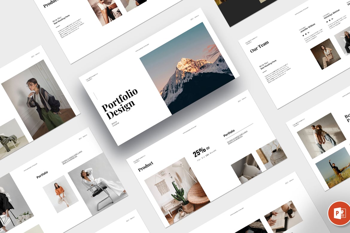 Template Presentasi PowerPoint Portofolio yang Elegan dan Fungsional