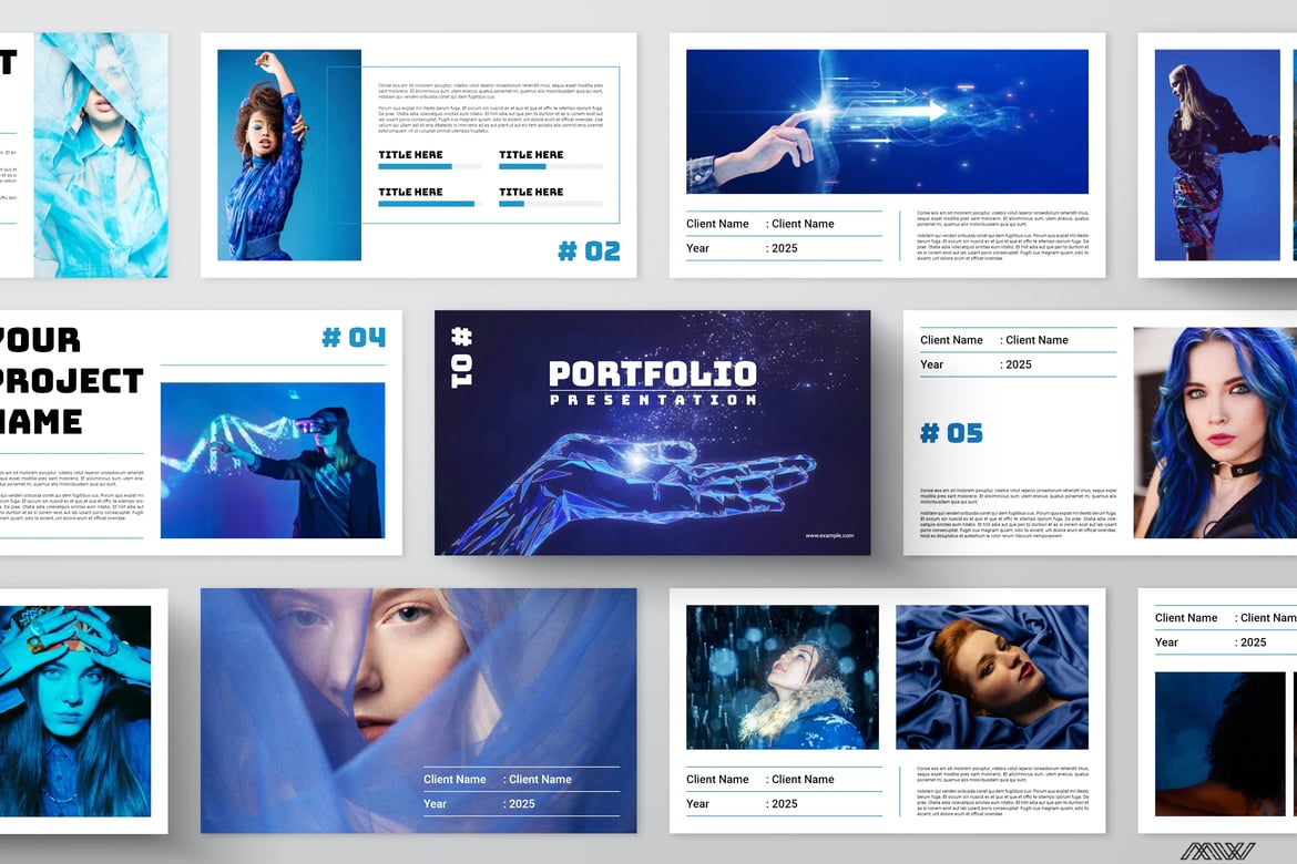 Template PowerPoint Portofolio yang Kreatif dan Modern