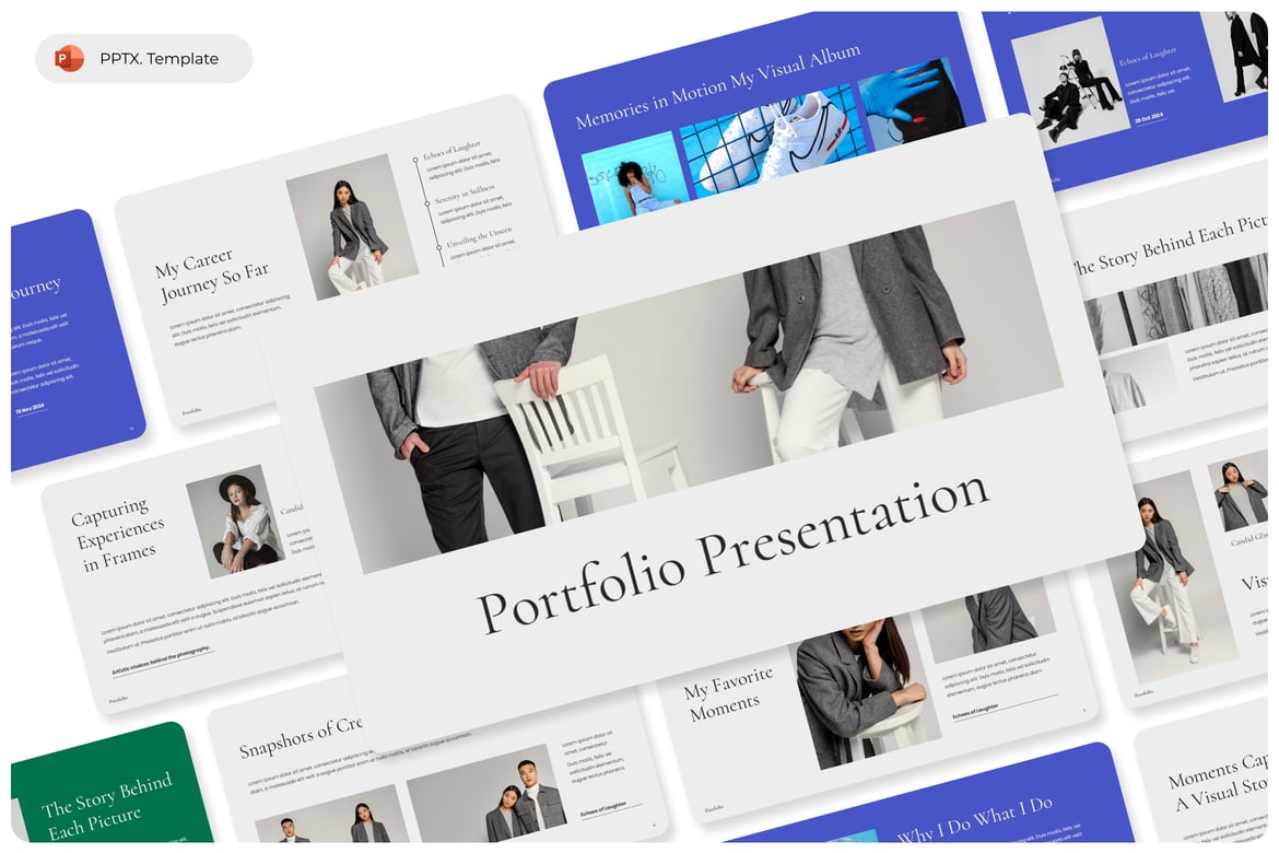 Template Presentasi PowerPoint Portofolio yang Modern dan Menarik