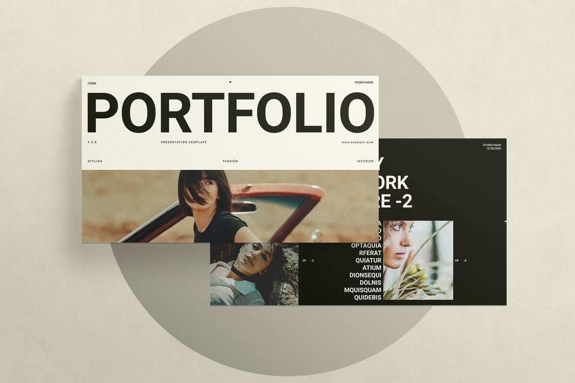 Template PowerPoint Presentasi Portofolio Profesional