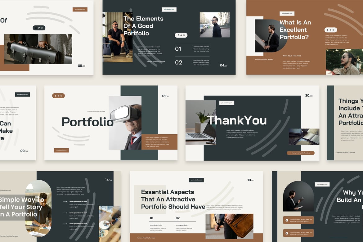 Template Presentasi Portfolio yang Menawan dan Elegan