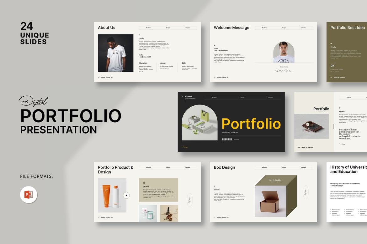 Template PowerPoint Portofolio yang Elegan dan Profesional