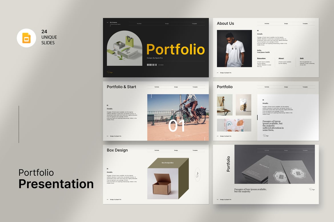 Template PowerPoint Portofolio Elegan dan Minimalis