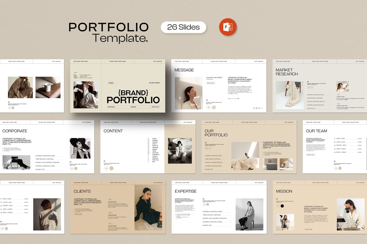 Template PowerPoint Portofolio Profesional dan Menarik