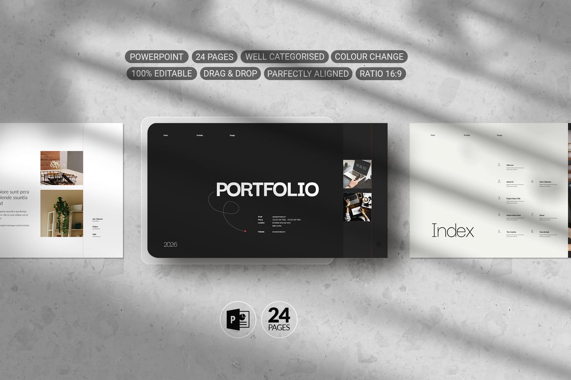 Template PowerPoint Portofolio Profesional untuk Bisnis Anda