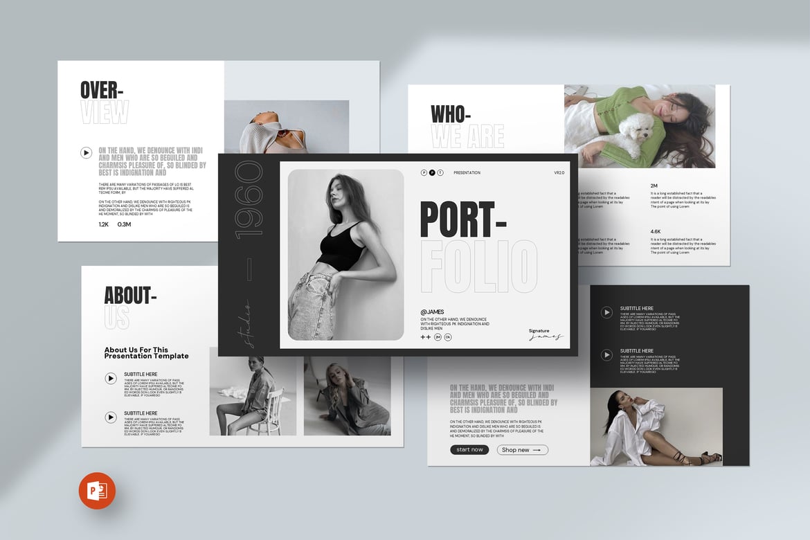 Template PowerPoint Portofolio yang Menawan dan Profesional