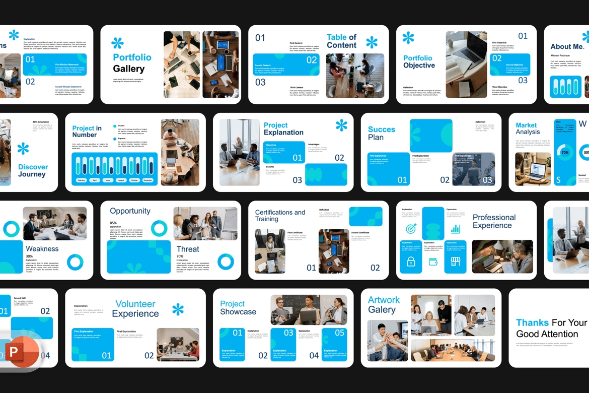 Template Presentasi Portfolio Powerpoint Modern