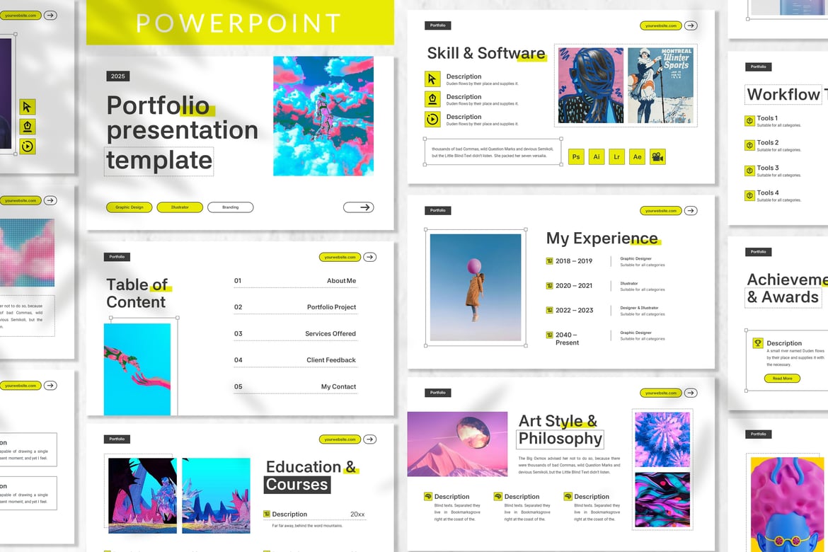 Template PowerPoint Presentasi Portofolio yang Menarik dan Profesional