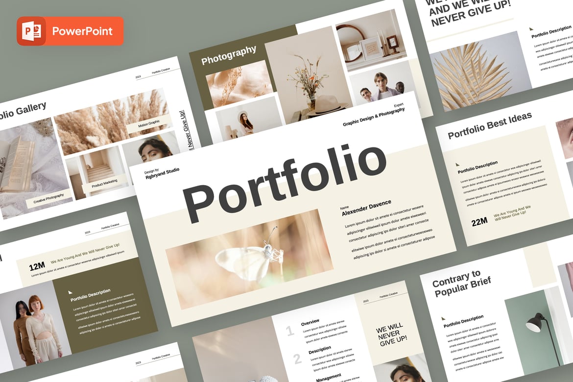 Template PowerPoint Portofolio yang Menarik dan Profesional
