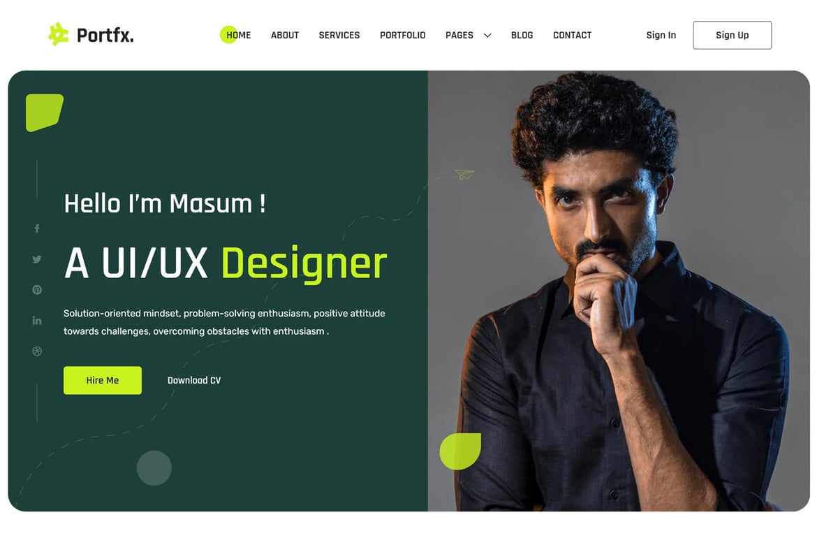 Portfx - Template Website Portofolio Pribadi yang Menawan