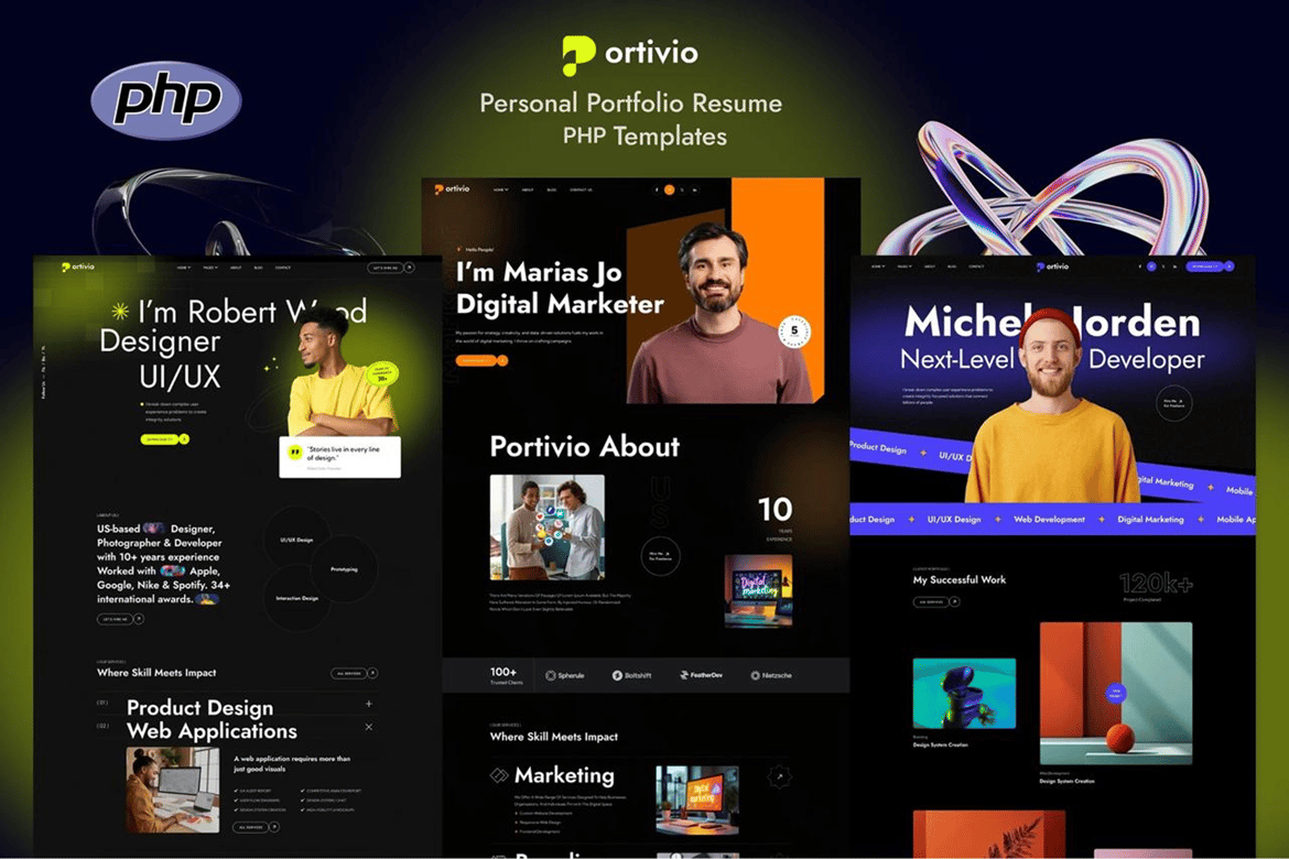 Portivio – Template Website Portofolio Pribadi yang Responsif dan Modern