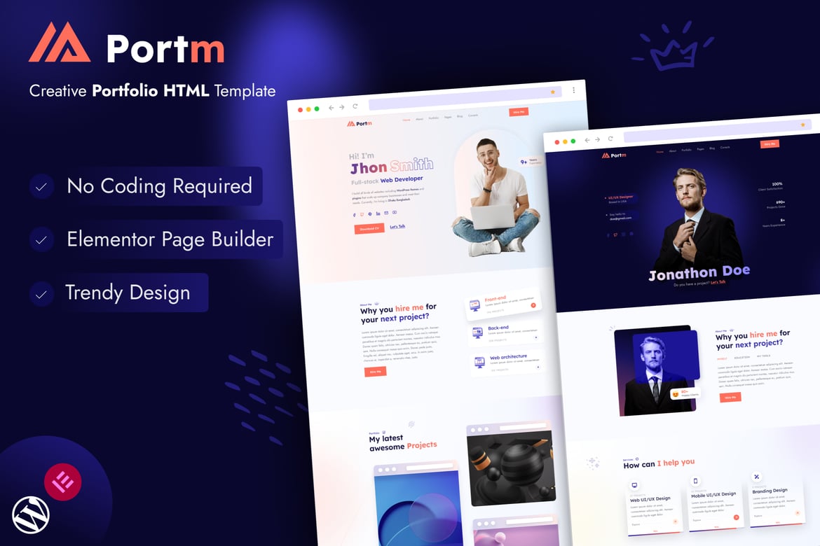 Portm - Tema WordPress Portofolio Pribadi Terbaik