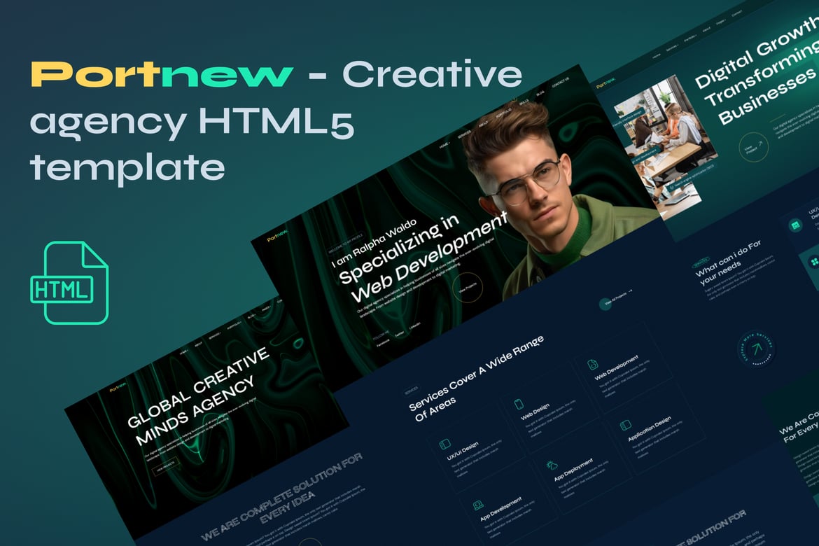 Portnew - Template Website untuk Agensi Kreatif yang Menarik