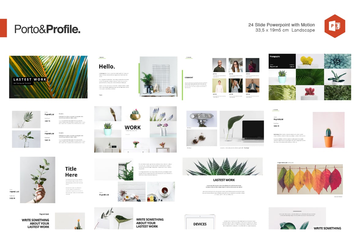 Template Presentasi Porto & Profil yang Minimalis dan Profesional