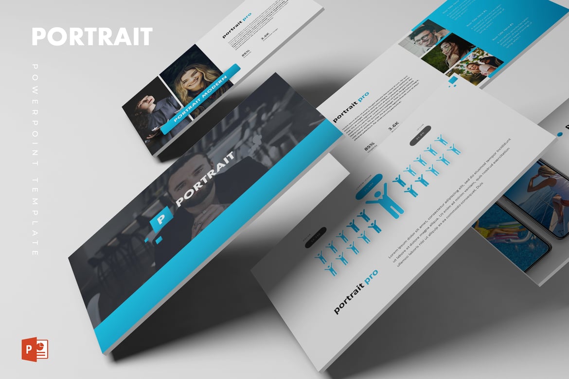 Template Presentasi PowerPoint Portrait yang Menarik