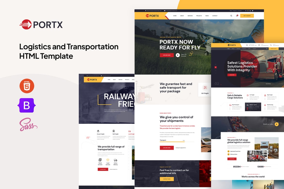 Portx - Template Website untuk Logistik dan Transportasi yang Responsif
