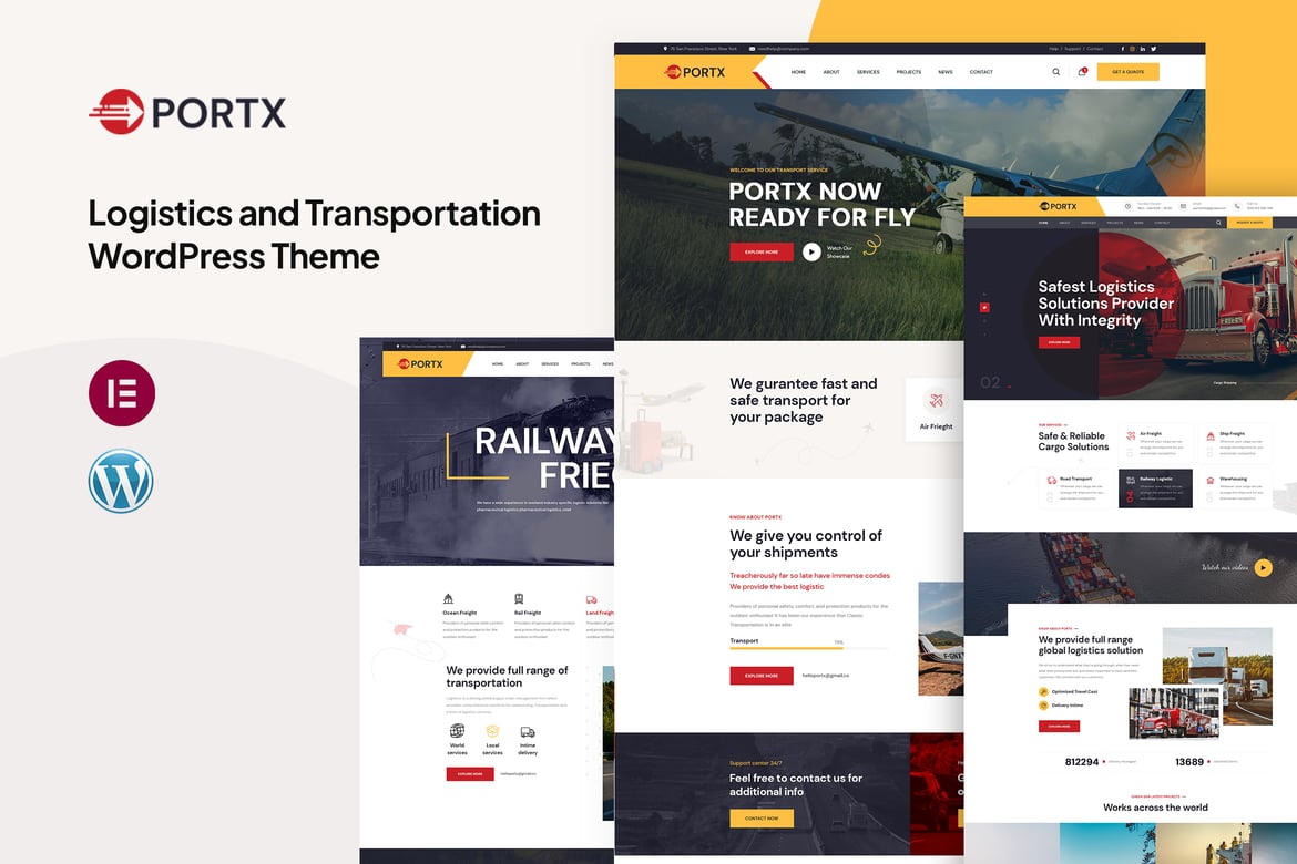 Portx - Tema WordPress untuk Logistik dan Transportasi yang Fleksibel