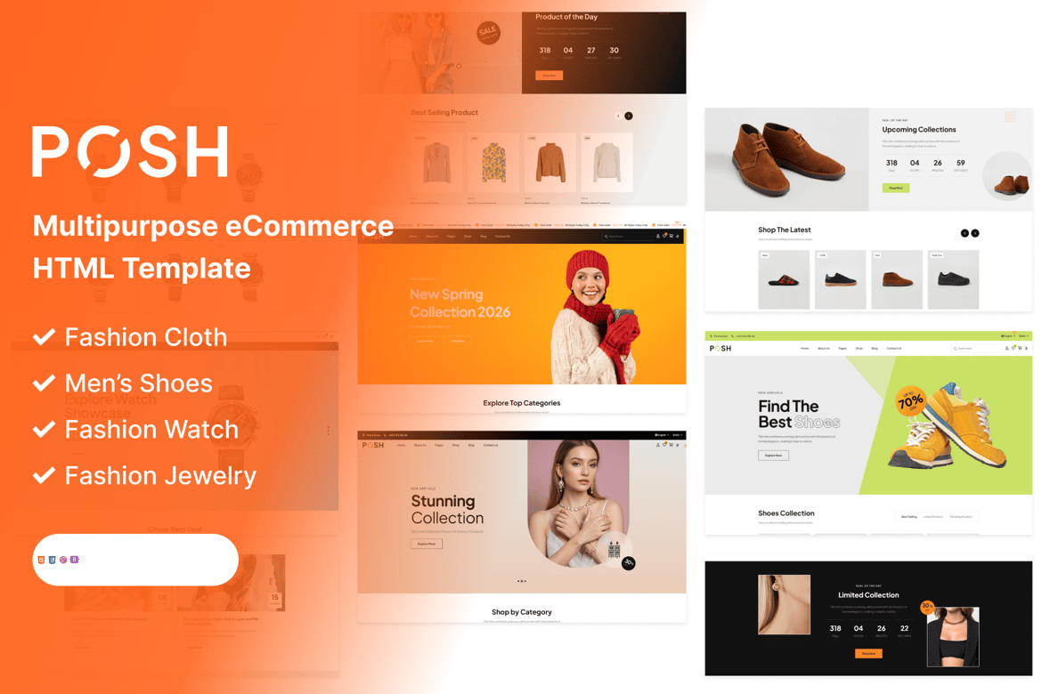 Template Website eCommerce Posh – Solusi Modern untuk Toko Online Anda
