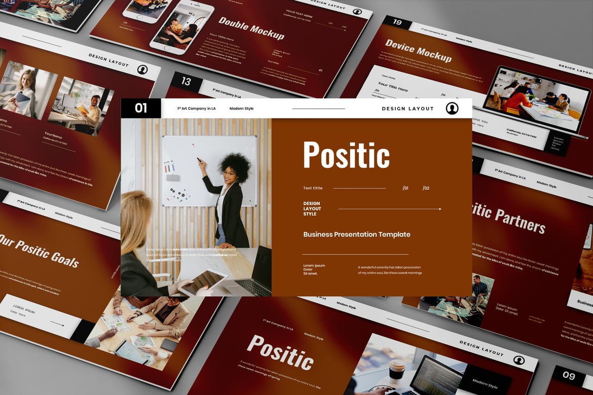 Template Presentasi Bisnis Positic yang Menarik dan Profesional